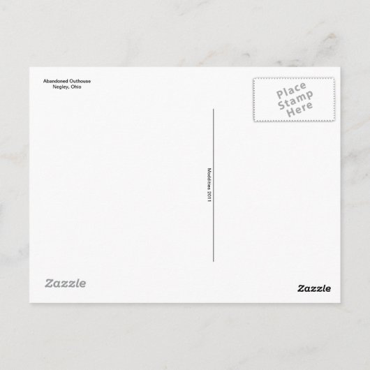 Buitenkast verlaten Briefkaart (Achterkant)