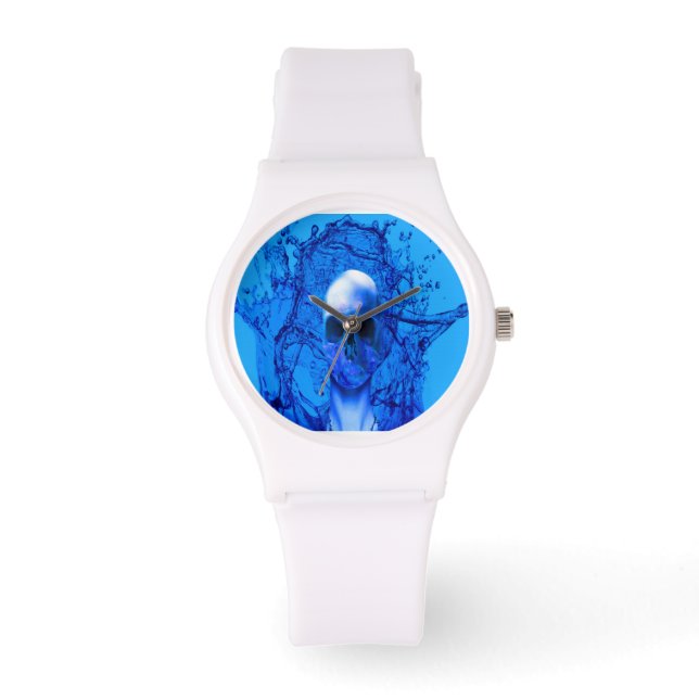 Buitenlands blauwe schedel horloge (Voorkant)