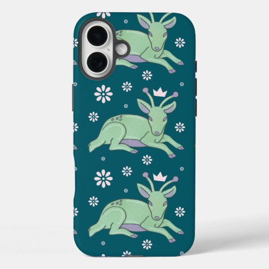 Buitenlands hert volks kunst | Whimsical groene re Case-Mate iPhone Case (Achterkant)