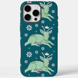 Buitenlands herten volks kunst Whimsical groene iPhone 16 Pro Max Hoesje