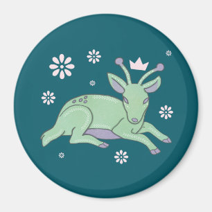 Buitenlands herten volks kunst Whimsical groene Magneet