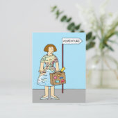 buitenlandse avontuurlijke reis voor haar briefkaart (Staand voorkant)