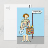 buitenlandse avontuurlijke reis voor haar briefkaart (Voorkant / Achterkant)