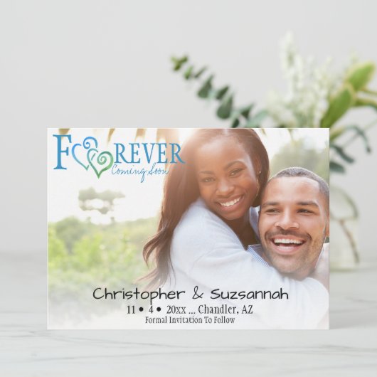 BUITENLANDSE BEWAART U de datum waarop blauwe, gro Aankondiging (Staand voorkant)