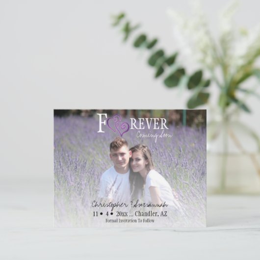 BUITENLANDSE BEWAART U de datum waarop Paars verbo Aankondiging (Staand voorkant)