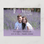 BUITENLANDSE BEWAART U de datum waarop Paars verbo Aankondigingskaart (Voorkant)