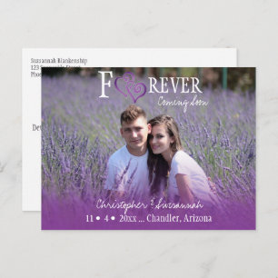 BUITENLANDSE BEWAART U de datum waarop Paars verbo Aankondigingskaart