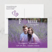 BUITENLANDSE BEWAART U de datum waarop Paars verbo Aankondigingskaart (Voorkant / Achterkant)