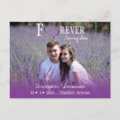 BUITENLANDSE BEWAART U de datum waarop Paars verbo Aankondigingskaart (Voorkant)