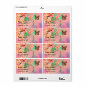 BUITENLANDSE BUITENVERPAKKING, roze groen Etiket (Full Sheet)