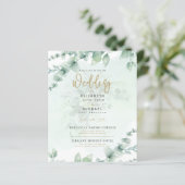 BUITENLANDSE Eucalyptus Wedding INVITE (Staand voorkant)