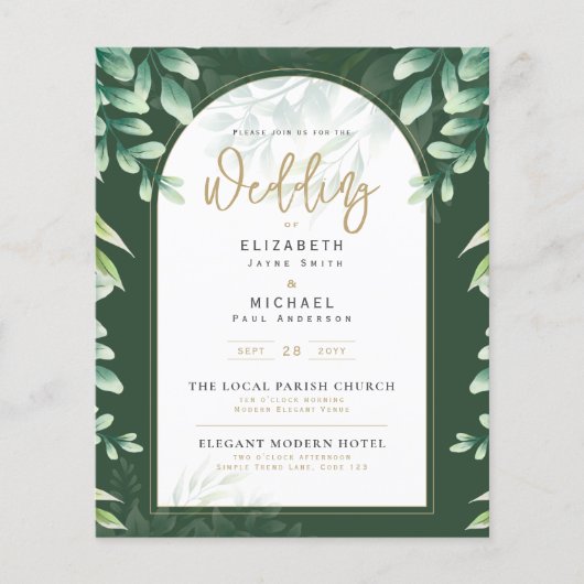 BUITENLANDSE Eucalyptus Wedding INVITE (Voorkant)
