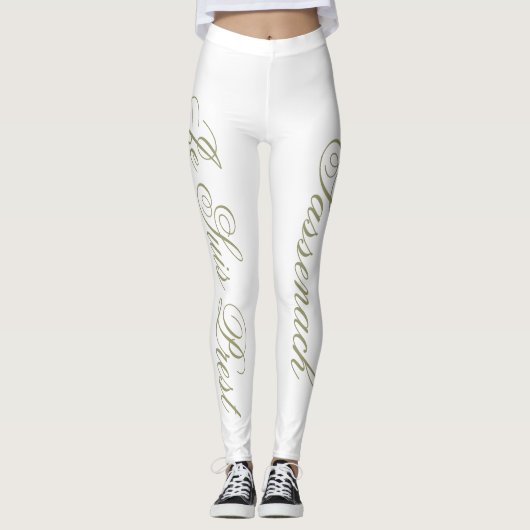BUITENLANDSE GEÏNSPIRED JE SUIS PREST SASSENACH LEGGINGS (Voorkant)