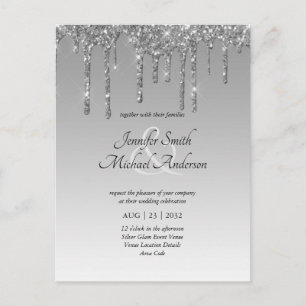BUITENLANDSE Glitteruitdrukking WEDDING INVITE Briefkaart