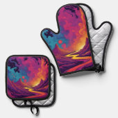 Buitenlandse Gronden Ovenwant & Pannenlap Set (Voorkant / Achterkant)