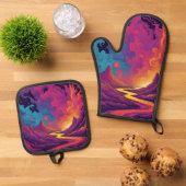 Buitenlandse Gronden Ovenwant & Pannenlap Set (Top down)