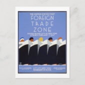  Buitenlandse Handelszone New York City Ships Briefkaart (Voorkant)
