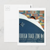  buitenlandse handelszone Oceaan Liner Flags Briefkaart (Voorkant / Achterkant)