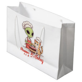 Buitenlandse kat verjaardagsfeestje cartoon groot cadeauzakje