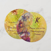 BUITENLANDSE Thanksgiving PLANT MONOGRAM Kaart (Voorkant / Achterkant)