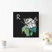 BUITENLANDSE WIT-STROOM, ZWARTE MONOGRAM VIERKANTE KLOK (Huis)