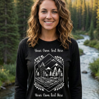 Buitenlucht Lijn Kunst Bergavontuur Uw Tekst Tri-Blend Shirt