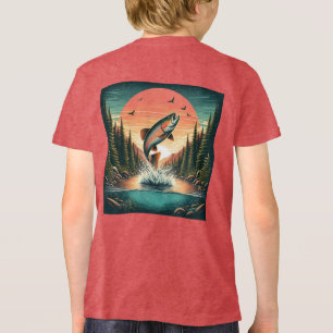 Buitenmens, gepersonaliseerde forel natuur Tri-Blend shirt