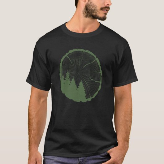 Buitenmodestijl donkergroene Gorpcore T-shirt (Voorkant)