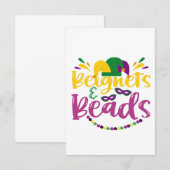 Buitennetten en kralen Funny Mardi Gras Carnival G Bedankkaart (Voorkant / Achterkant)