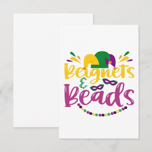 Buitennetten en kralen Funny Mardi Gras Carnival G Bedankkaart (Voorkant / Achterkant)