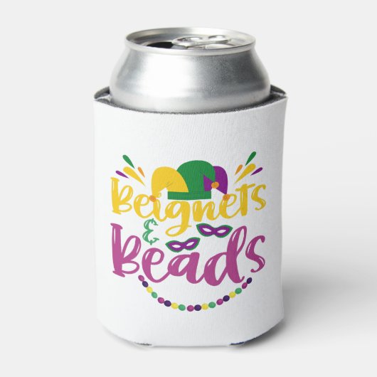 Buitennetten en kralen Funny Mardi Gras Carnival G Blikjeskoeler (Blikje Voorkant)