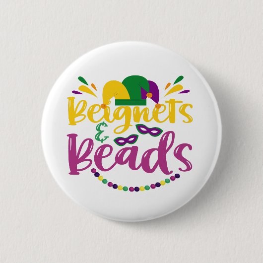 Buitennetten en kralen Funny Mardi Gras Carnival G Ronde Button 5,7 Cm (Voorkant)