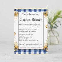 Buitenpartij Brunch Goud Blauw Wit Gingham Glam
