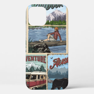 Buitenrecreatie vintage posters met kano's Case-Mate iPhone case