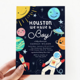 BuitenruimBaby shower Houston We hebben een jongen Kaart