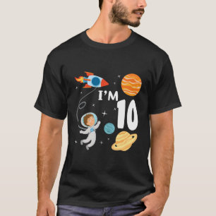 Buitenruimte 10e verjaardag astronaut planeten 10 t-shirt