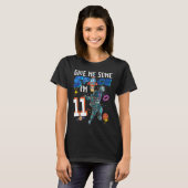 Buitenruimte 11 jaar oude 11e Bithday Space Ship P T-shirt (Voorkant volledig)