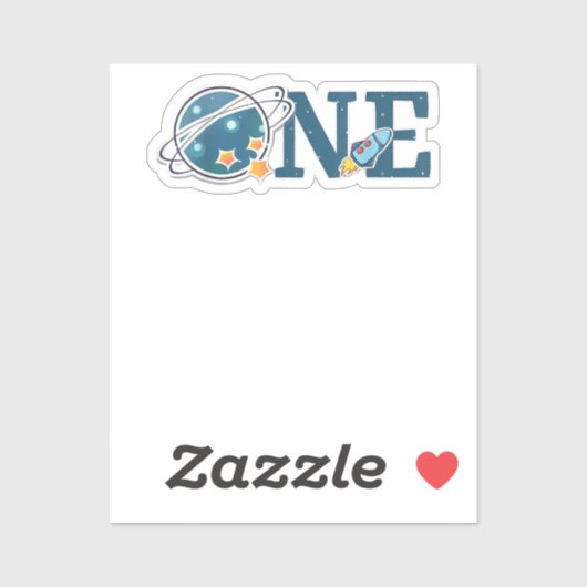 Buitenruimte 1 jaar oude verjaardag Grafische eers Sticker (Vel)