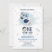 Buitenruimte 1e verjaardag Astronaut Rocket  Kaart (Voorkant)