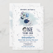 Buitenruimte 1e verjaardag Astronaut Rocket  Kaart (Voorkant / Achterkant)