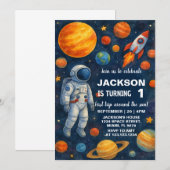 Buitenruimte 1e verjaardag uitnodiging (Voorkant / Achterkant)