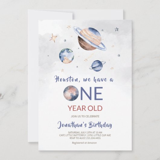 Buitenruimte 1e verjaardag uitnodiging (Voorkant)