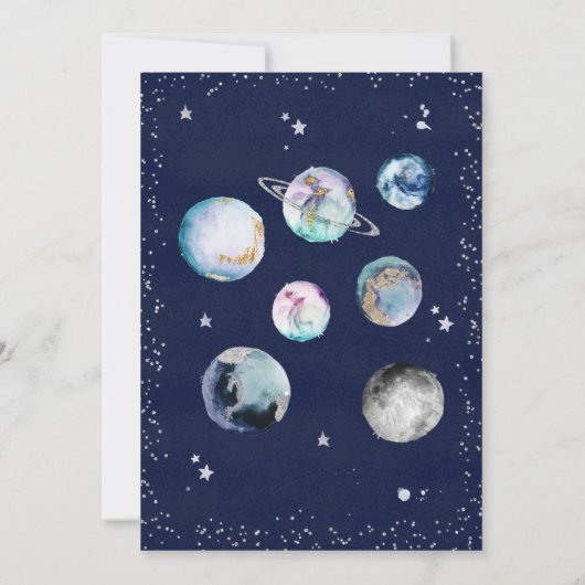 Buitenruimte 1ste verjaardag Astronaut Rocket I Kaart (Achterkant)