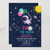 Buitenruimte 2e verjaardag Astronaut Rocket Kaart (Voorkant / Achterkant)