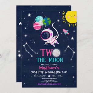 Buitenruimte 2e verjaardag Astronaut Rocket Kaart