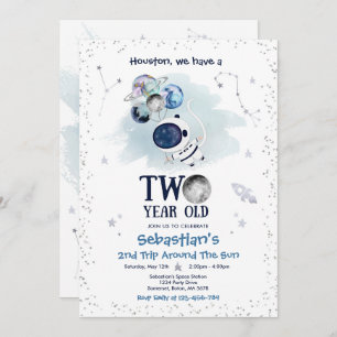 Buitenruimte 2e verjaardag Astronaut Rocket Kaart