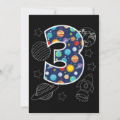 Buitenruimte 3 jaar oud 3e verjaardag jongens Gir Save The Date (Voorkant)