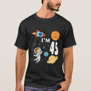 Buitenruimte 45e verjaardag astronaut planeten 45 t-shirt