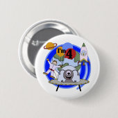 Buitenruimte 4e verjaardag overhemden en geschenke ronde button 5,7 cm (Voorkant /achterkant)