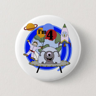 Buitenruimte 4e verjaardag overhemden en geschenke ronde button 5,7 cm